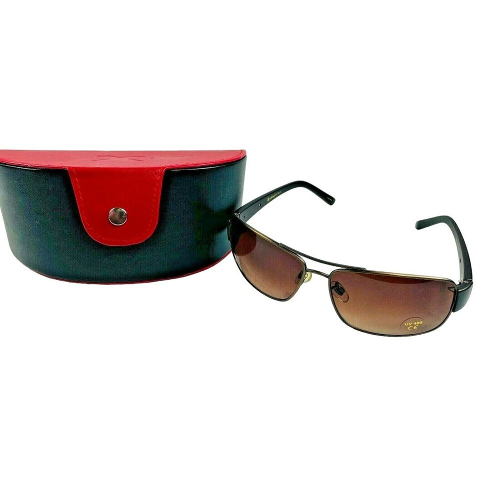 Ochiali Sunglasses With Case  Eyeglass Cleaner Cloth Dark Brown Lens u